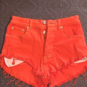 Orange Jean Short Shorts